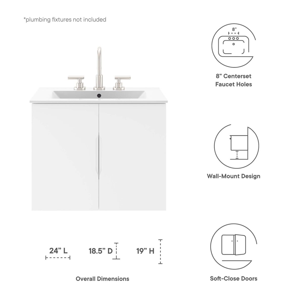 Vitality 24" Bathroom Vanity Cabinet (Sink Basin Not Included) - Image 3