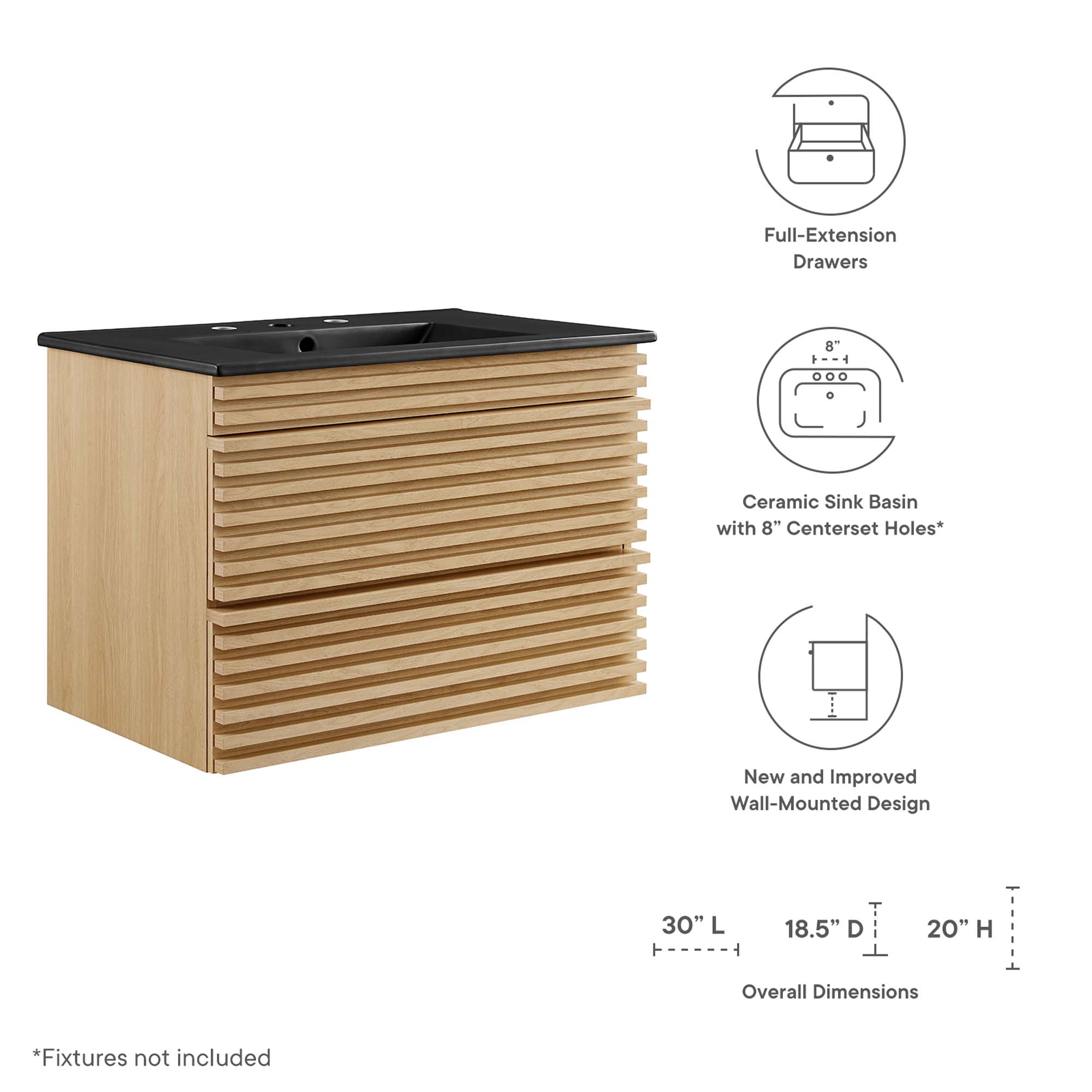 EEI-5417-OAK-BLK_7_.jpg Render 30" Wall-Mount Bathroom Vanity - Image 3