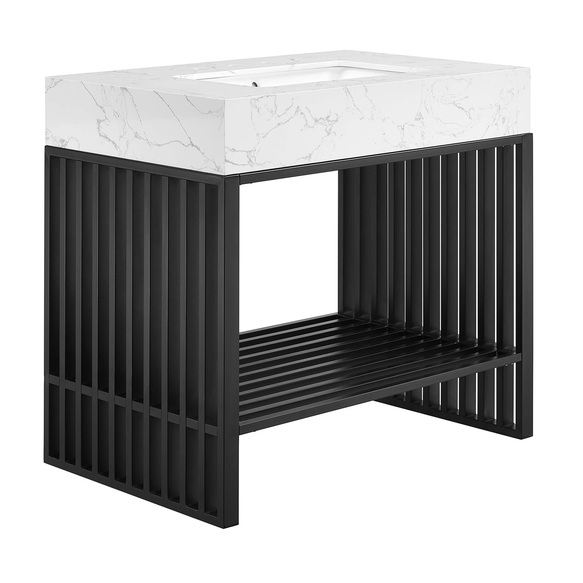EEI-6108-WHI-BLK_1_.jpg Gridiron 36" Bathroom Vanity - Image 2