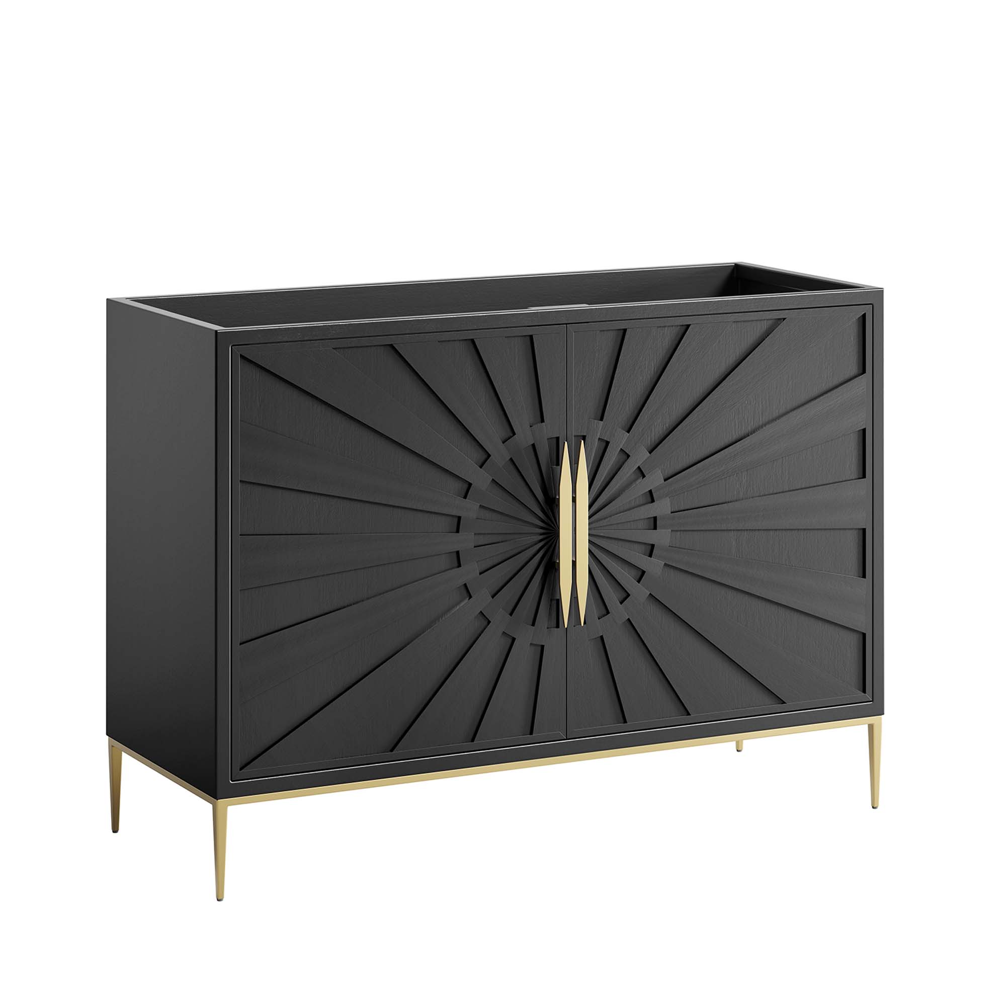 EEI-6163-BLK_1_.jpg Awaken 48" Double or Single Sink Compatible (Not Included) Bathroom Vanity Cabinet - Image 2