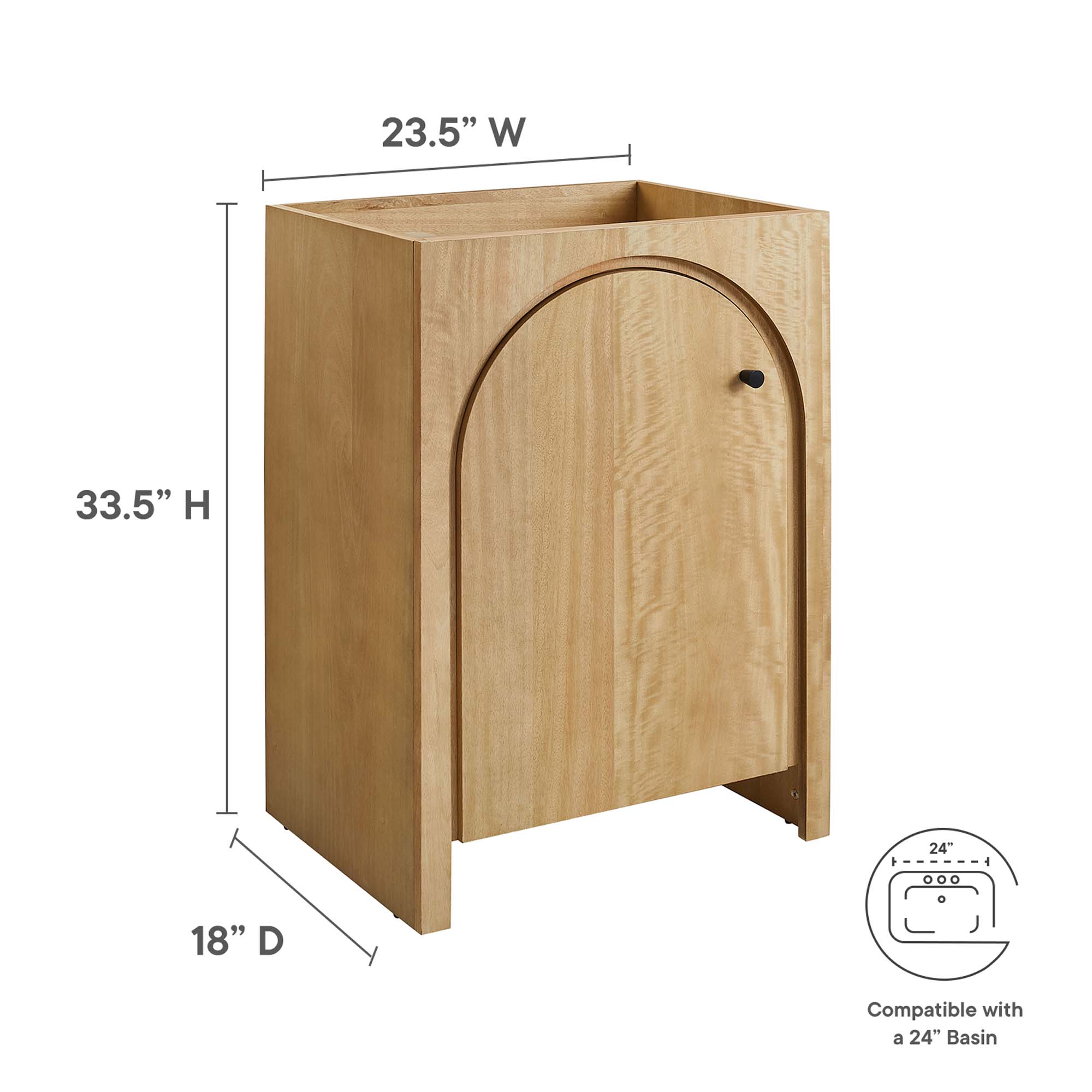 EEI-6539-OAK_9_.jpg Appia 24" Bathroom Vanity Cabinet (Sink Basin Not Included) - Image 4