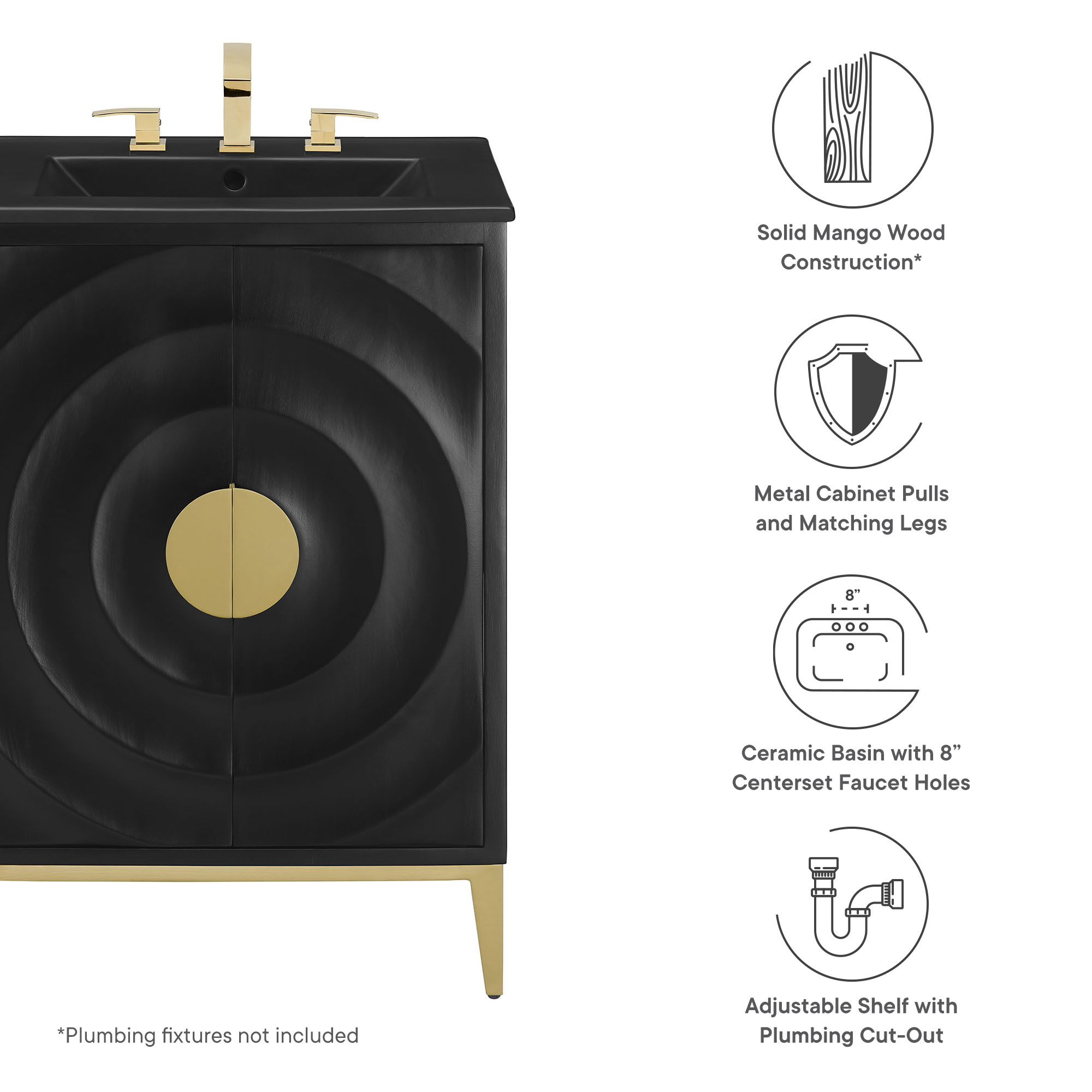 EEI-7160-BLK-BLK_Callout1.jpg Beau 24" Wood Bathroom Vanity with Basin - Image 3