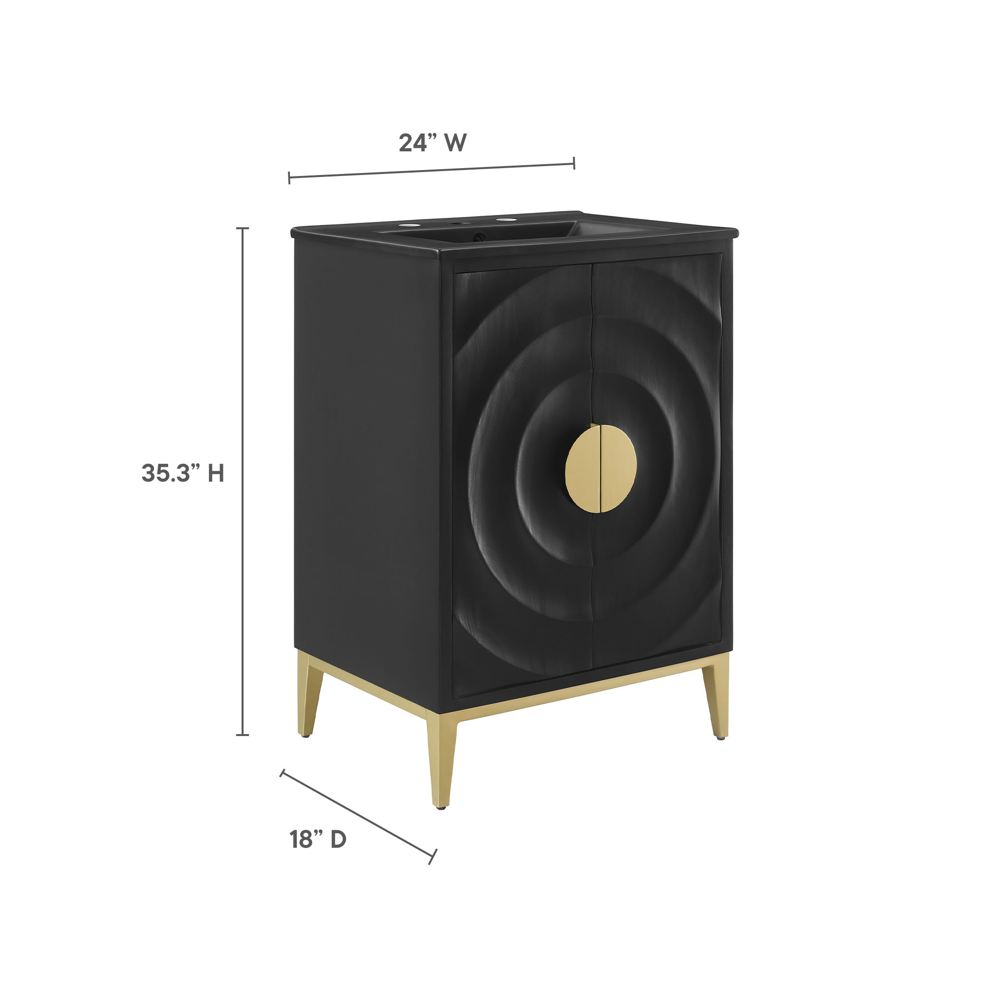 EEI-7160-BLK-BLK_Callout2.jpg Beau 24" Wood Bathroom Vanity with Basin - Image 4