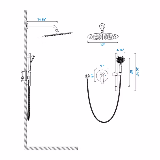 215bdf_6d3bbfbda2df4ced80c0ffe0de229eaa~mv2 Ultimate 12" Shower Head - Push Button and Valve Shower Combo - Image 6