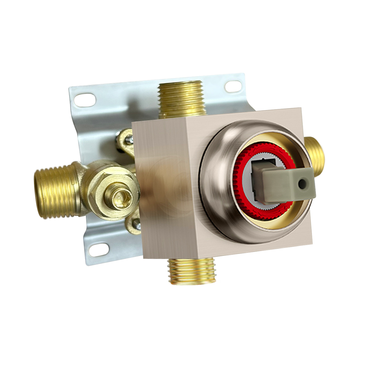 aa-sh-k-pbv-6-bn-valve-picture Essential 6" Shower Head and Pressure Balanced Valve Shower Combo - Image 6