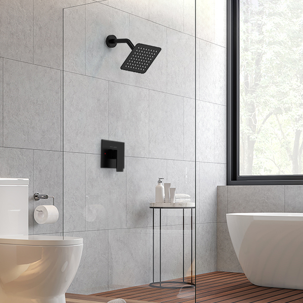 aa-sh-k-pbv-6-mb-in-bathroom Essential 6" Shower Head and Pressure Balanced Valve Shower Combo - Image 3